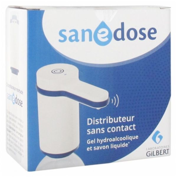 Sanedose Distributeur sans contact nomade de gel hydroalcoolique et savon liquide