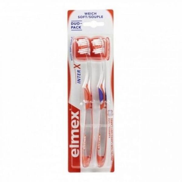 Brosse à dents Elmex InterX anti-Caries Souple x2