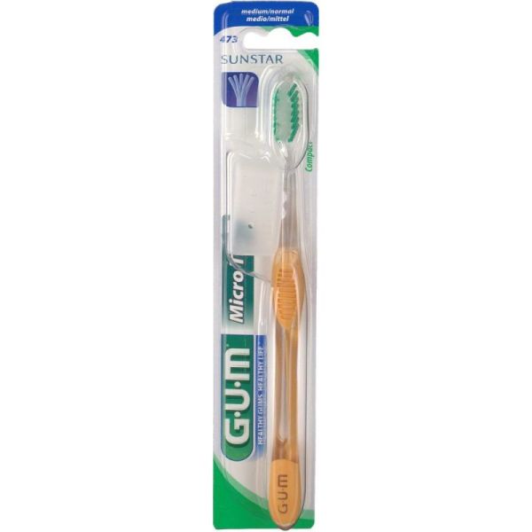 GUM Brosse à dents  Microtip Compacte Medium 473