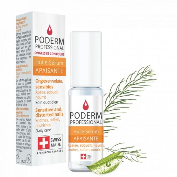 Poderm Huile Sérum Apaisant Ongles en volute et sensibles 8ml